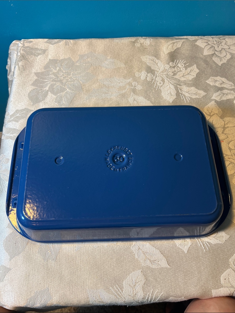 Vintage Le Creuset #30 Cobalt Blue 2.5 Qt Cast Iron Roasting Lasagna Pan